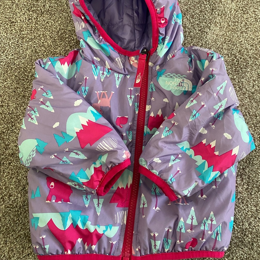 Infant Girls Reversible North Face Coat